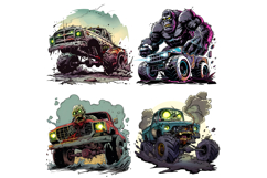 50 Monster Truck Clipart PNG Bundle Product Image 4