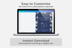 Navy Blue Floral Wedding Invitation Canva Template Product Image 4