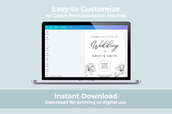 Minimalist Floral Wedding Invitation Canva Template Product Image 4