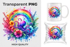 Octopus With Flowers PNG Sublimation Product Image 1