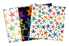 Scribble Stars Seamless Pattern and Digital Paper Design Product Image 4