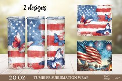 Independence Day Vintage Tumbler Wrap. 4th Of July 20 OZ Product Image 1