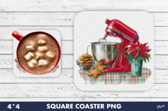Christmas Kitchen Coaster PNG, Red Kitchen Mixer PNG Product Image 1