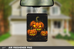 Halloween Air Freshener. Zombie Monster Pumpkin PNG Product Image 1