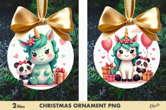Christmas Ornament Sublimation. Kawaii Round Sign PNG Product Image 1
