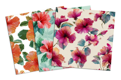 Watercolor Hibiscus Flower Seamless Pattern Product Image 4