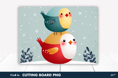 Cutting Board Winter Bird Sublimation PNG Product Image 1