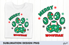 Merry Woofmas, Dog Christmas Sublimation PNG Product Image 1