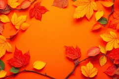 Orange Autumn Leaves Background Product Image 1