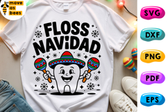 Floss Navidad Svg, Png, Mexican Christmas, Dental, Dentist Product Image 1