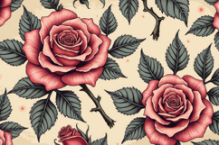 Pink Roses With Leaves Background Product Image 1
