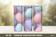 Easter Egg Tumbler Wrap PNG, 20 OZ Tumbler Sublimation Product Image 1