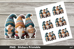 Knitting Gnome Sticker PNG. Christmas Gnome Stickers PNG Product Image 1