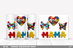 Awareness Autism 20 OZ Tumbler Wrap PNG Product Image 1