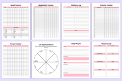 2026 Wellness Journal Bundle Canva Template Product Image 5