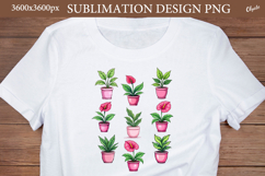 House Plant Sublimation. Floral PNG Product Image 1