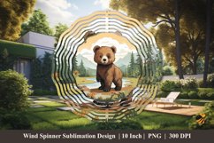 Baby Bear Watercolor Wind Spinner Sublimation Designs 5 Product Image 1