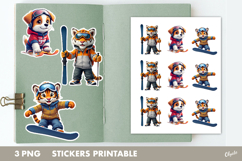 Sport Animal Stickers PNG, Winter Sport Stickers PNG Product Image 1