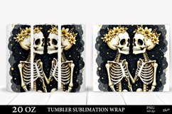 Golden Skeletons PNG. Valentine’s Day Tumbler 20 OZ Product Image 1