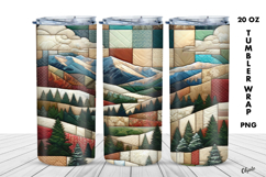 Winter Rustic Patchwork Sublimation. 20 OZ Tumbler Product Image 1