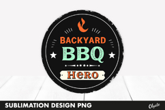 BBQ Retro Round Sublimation PNG Product Image 1