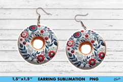 Patriotic Earring Sublimation. Round Earring Product Image 1