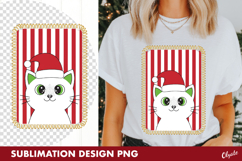 Funny Cat Christmas Sublimation PNG, Tshirt Design PNG Product Image 1