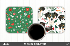 Christmas Dog Coaster PNG. Square Coaster PNG Product Image 1