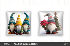 Christmas Crochet Gnome PNG. Pillow Christmas Design PNG Product Image 1