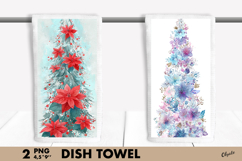 Watercolor Christmas Tree Dish Towel Sublimation Product Image 1