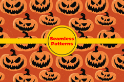 Halloween Scary Pumpkin Seamless Pattern and Digital Paper Product Image 5