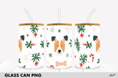 Christmas Dog 16 OZ Glass Can Wrap PNG Product Image 1