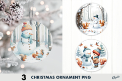 Snowman Ornament Sublimation PNG, Christmas Ornament  Product Image 1