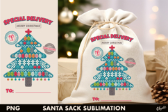 Santa Sack Sublimation, Knitting Chrismas Tree PNG Product Image 1