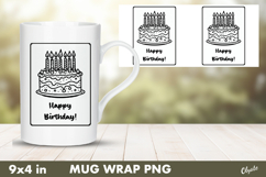 Cake Birthday Mug Wrap PNG. Birthday Sublimation Product Image 1