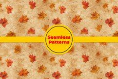 Fall Leaves Grunge Seamless Pattern and Digital Paper Product Image 5