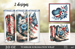 Independence Day Vintage Tumbler Wrap. 4th Of July 20 OZ Product Image 1
