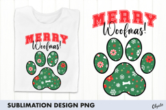 Merry Woofmas, Dog Christmas Sublimation PNG Product Image 1