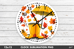 Clock Face Sublimation PNG. Fall, Autumn Design PNG Product Image 1