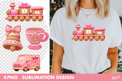 Gingerbread Sublimation. Pink Christmas Sublimation PNG Product Image 1