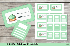 Birthday Stickers PNG, Kawaii Birthday Sticker Printable PNG Product Image 1