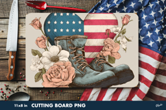 Retro Veterans Day PNG, Cutting Board Sublimation Product Image 1