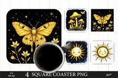 Black Magical Coaster PNG. Black and Gold Coaster PNG Product Image 1