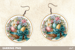 Easter Earrings with Leather Texture Sublimation PNG Product Image 1