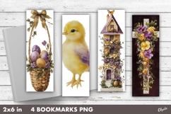 Whimsical Easter Bookmark Sublimation, Spring Bookmark PNG Product Image 1