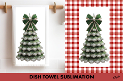 Christmas Dish Towel PNG. Rhinestone Christmas Tree PNG Product Image 1