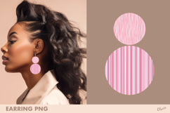Pastel Earrings Design PNG, Cute Earring Sublimation Product Image 1
