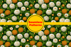 Chrysanthemum Flower Seamless Pattern and Digital paper Product Image 5