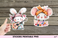 Funny Retro Animal Sticker PNG, Groovy Animal PNG Product Image 1