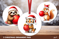Cute Christmas Animal Ornament, Christmas Ornament PNG Product Image 1